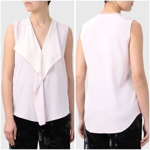 Diane Von Furstenburg Isabel Lavender Fog 100% Silk Top Size S NWT